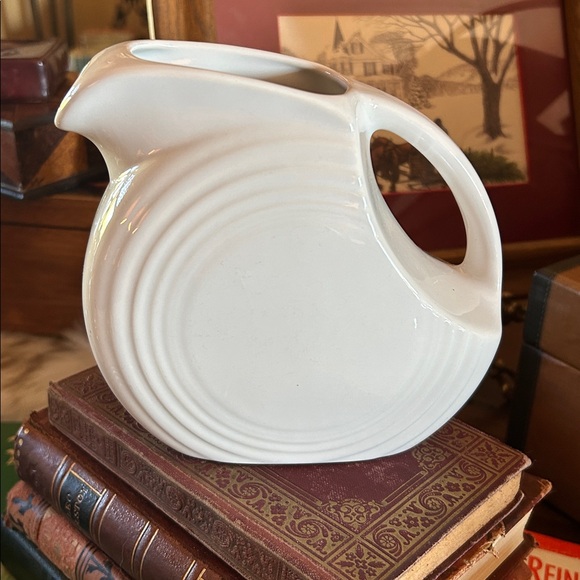 Fiesta Small White Disc Pitcher - Picture 1 of 7